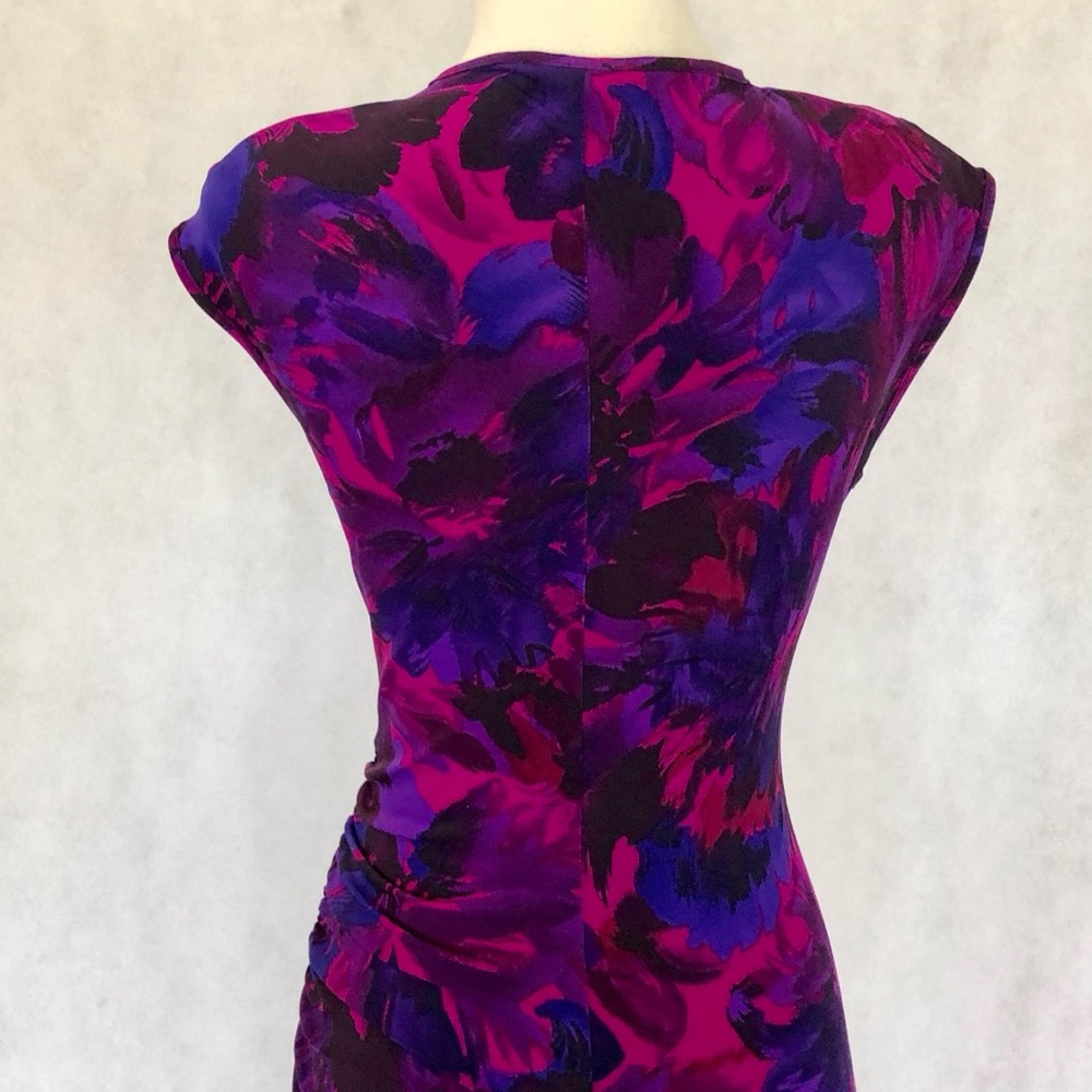 CHAPS Faux Wrap Side Ruched Sleeveless Dress - Picture 7 of 8